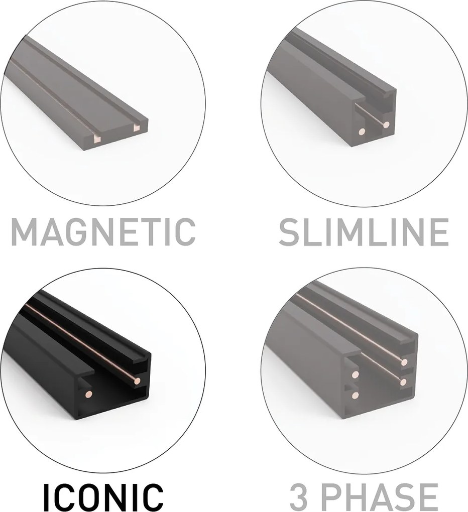 Nowoczesny system szynowy biały 3-światła 1-fazowy - Gissi
