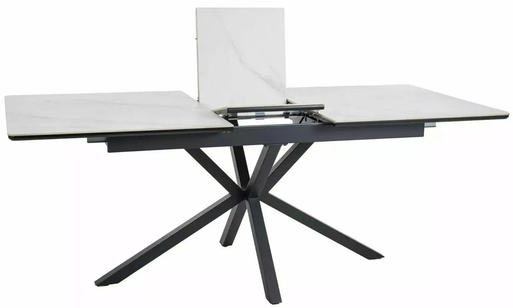 Stół rozkładany LOGAN CERAMIC 160(200)x90 biały mat/czarny mat SIGNAL