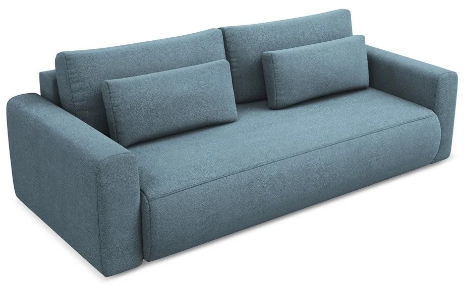 Jasnoniebieska rozkładana/ze schowkiem sofa 238 cm Kapua – Makamii