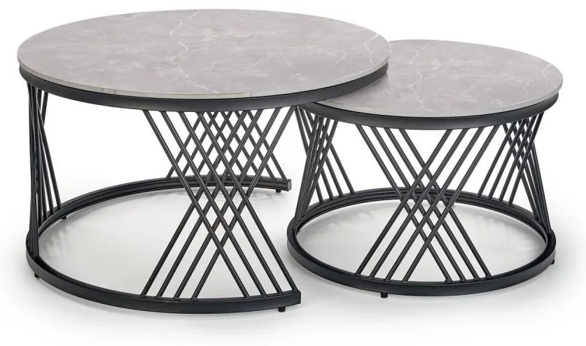Zestaw 2x stolik kawowy ELEGRA szary