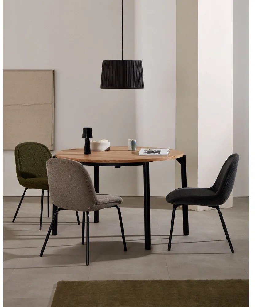 Okrągły rozkładany stół z blatem w dekorze dębu ø 90 cm Montuiri – Kave Home