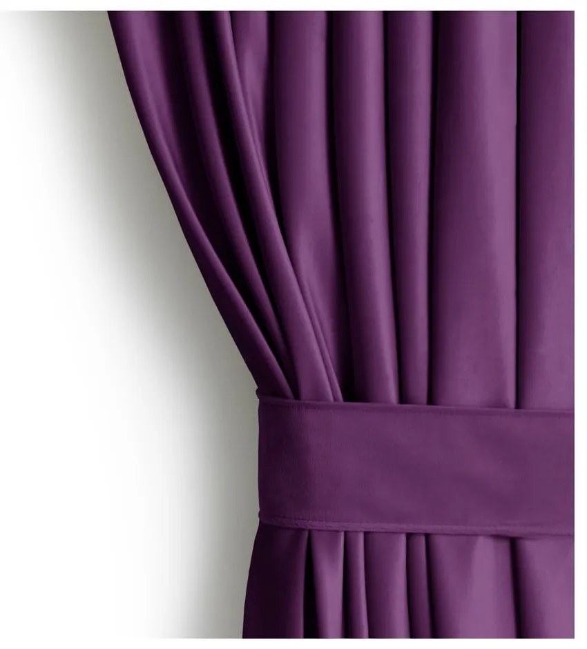 Fioletowa aksamitna zasłona częściowo zaciemniająca (dimout) 140x270 cm Eyelets – Restilo
