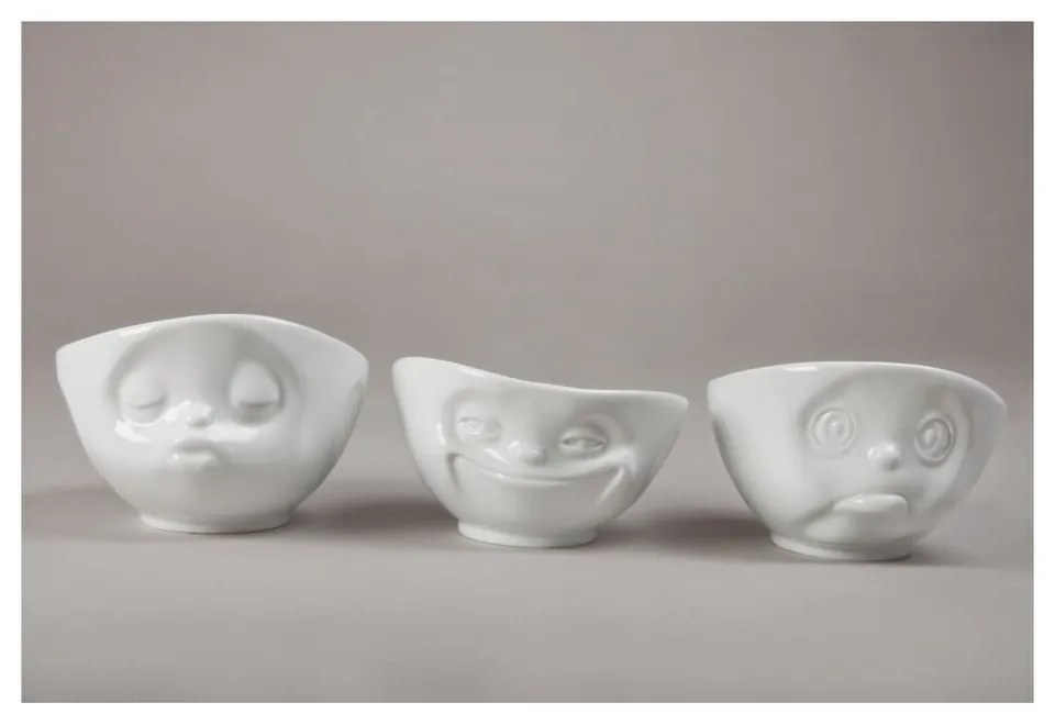 Biała porcelanowa uśmiechnięta miska 58products