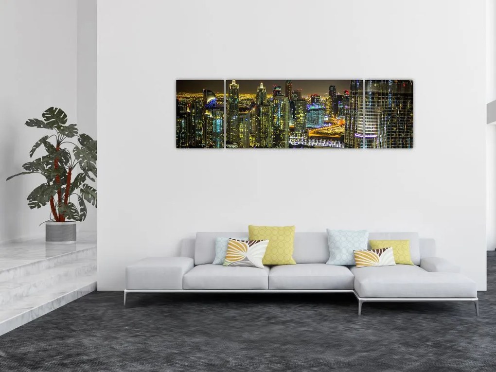 Obraz miasta nocą (170x50 cm)