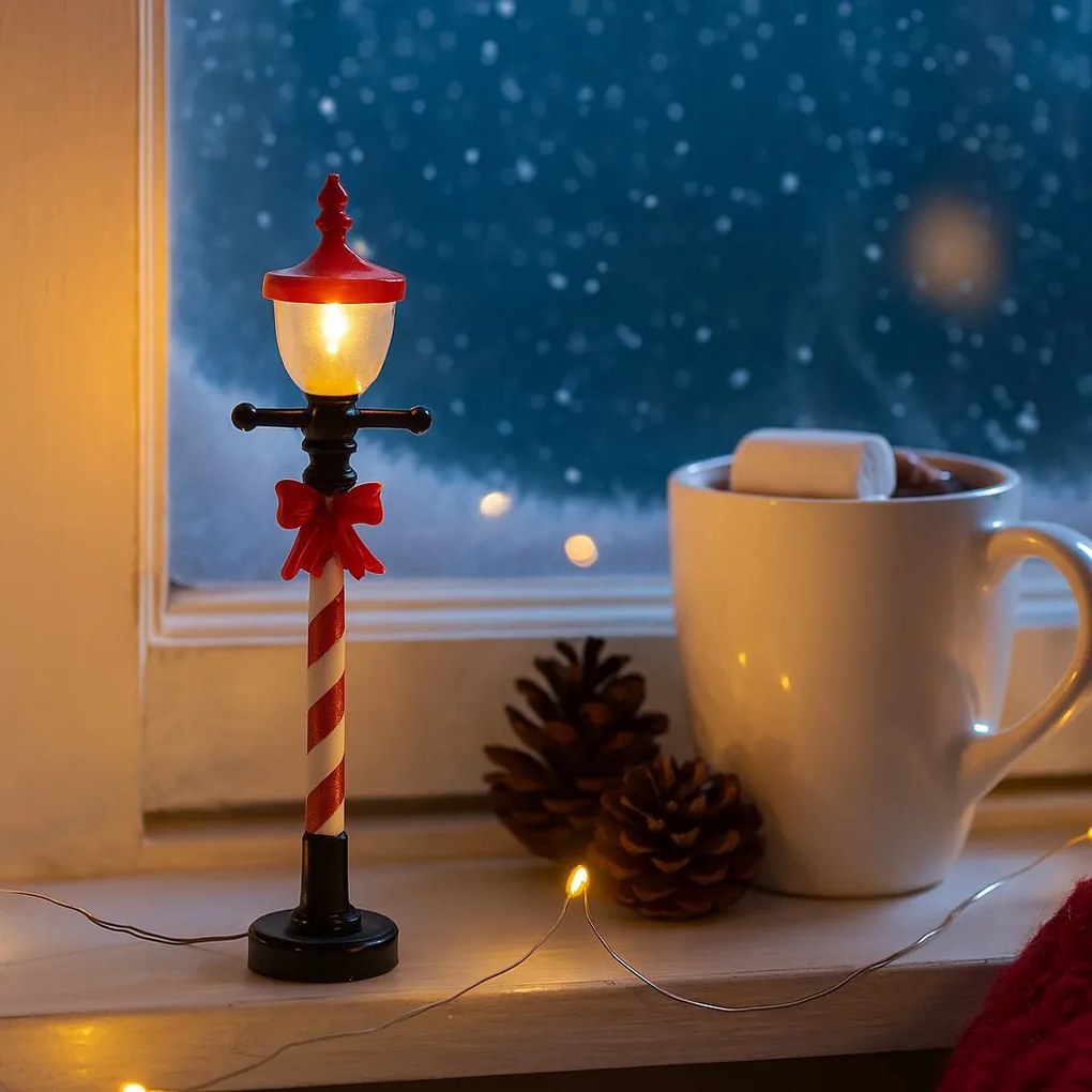 Latarnia świąteczna, świeca LED, 10 cm