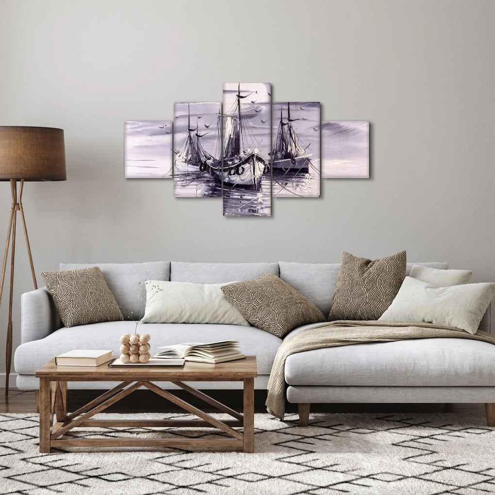 Obraz - Port, obraz olejny (125x70 cm)