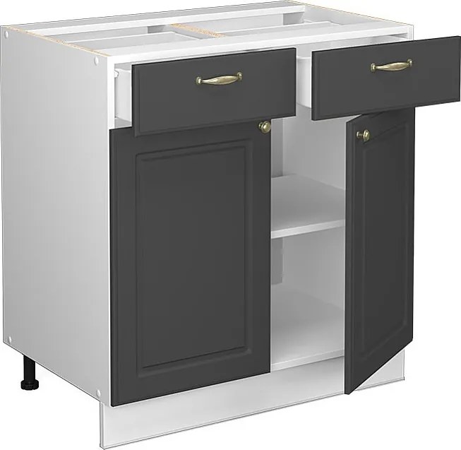 Szafka dolna do kuchni antracytowo-złoty 80x60x82 fame-line