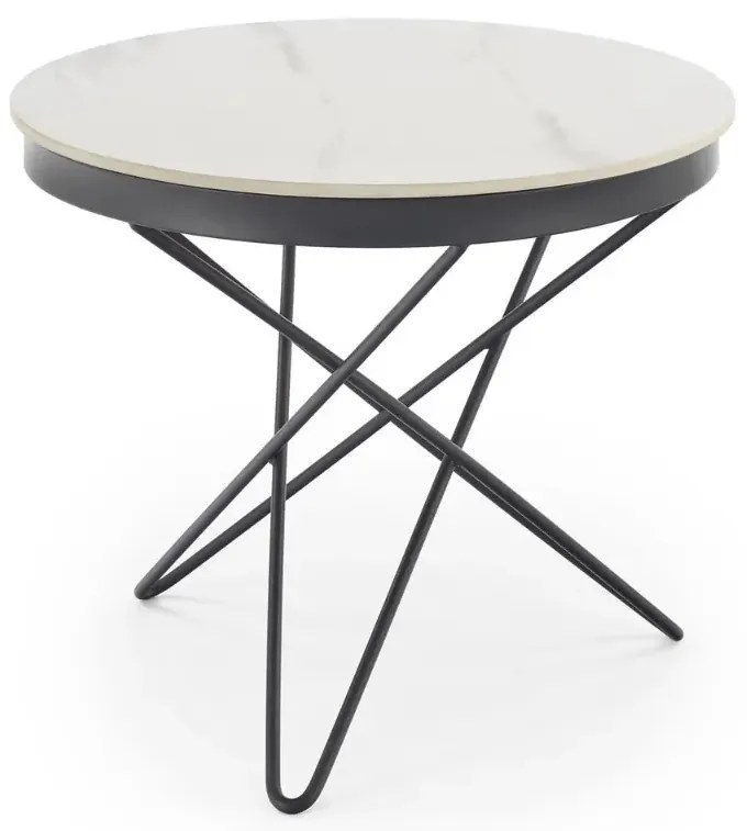 Stolik kawowy LEILA 2 60x60 biały marmur/czarny HALMAR