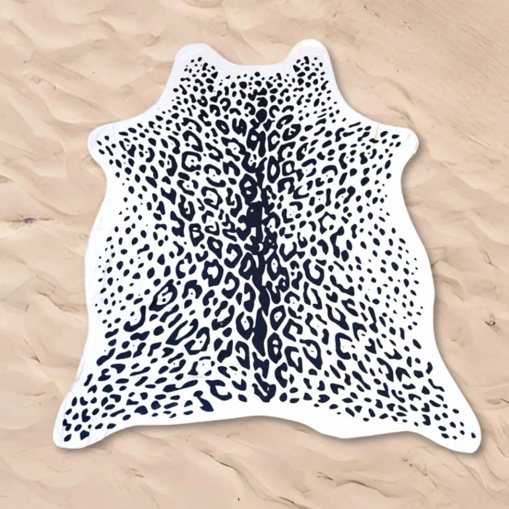 Ręcznik kąpielowy LEOPARD, czarno-biały