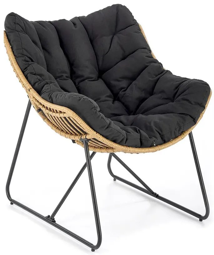Rattanowy fotel wypoczynkowy w stylu boho M7-D29
