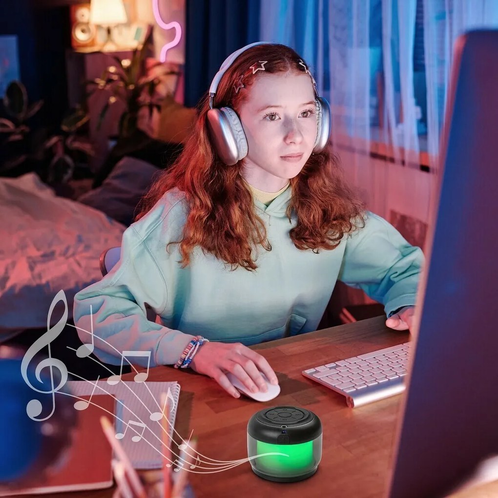 Rabalux 76110 Lampa stołowa LED z głośnikiem Radelia, RGB, Bluetooth, 3 W, IP20