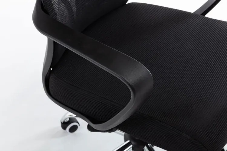 Fotel Biurowy Czarny Materiałowy Obrotowy Do Komputera T6-E57