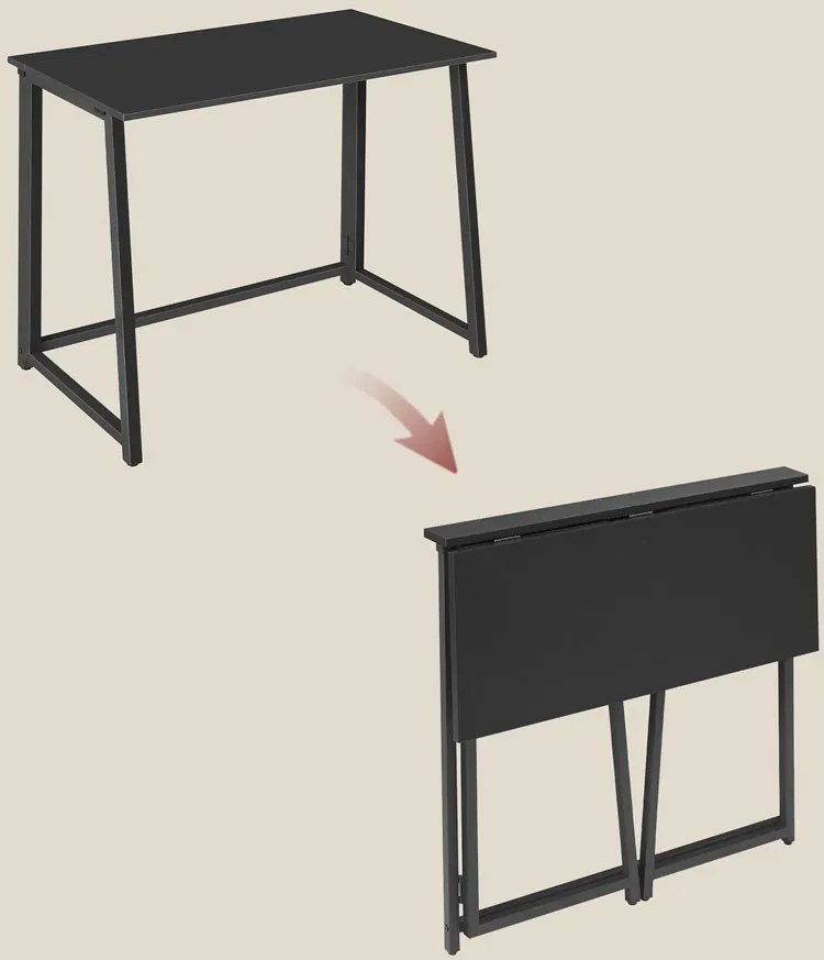 Czarne małe biurko składane T3-F90