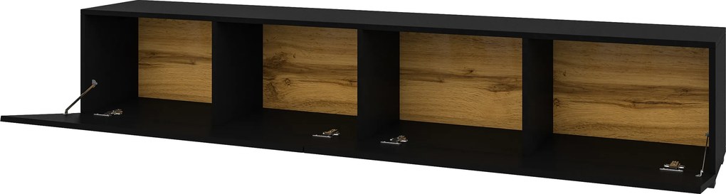 Szafka RTV stojąca AURORA 180 cm do Salonu pod Telewizor - Czarny