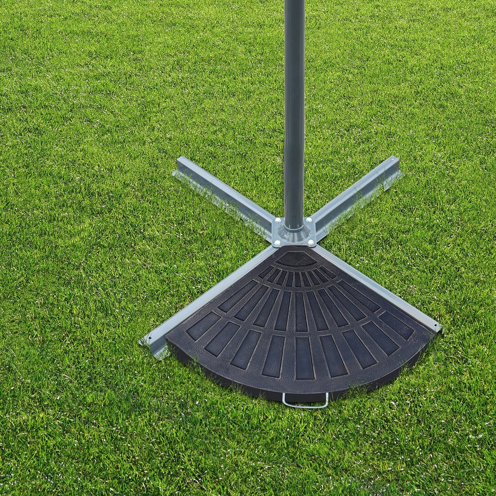 Outsunny Obciążniki do Parasoli Przeciwsłonecznych Półokrągłe Brąz 30kg 2 sztuki | Aosom PL