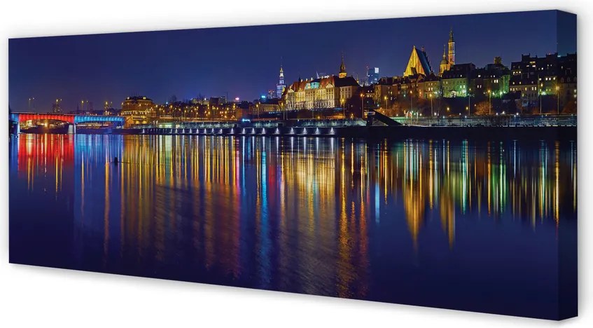 Obraz canvas na ścianę Nocny Most nad Wisłą