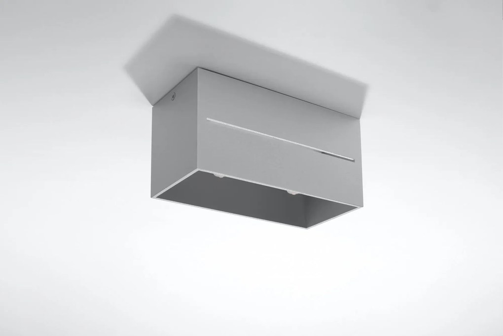 Szary prostokątny plafon LED - EX510-Prima