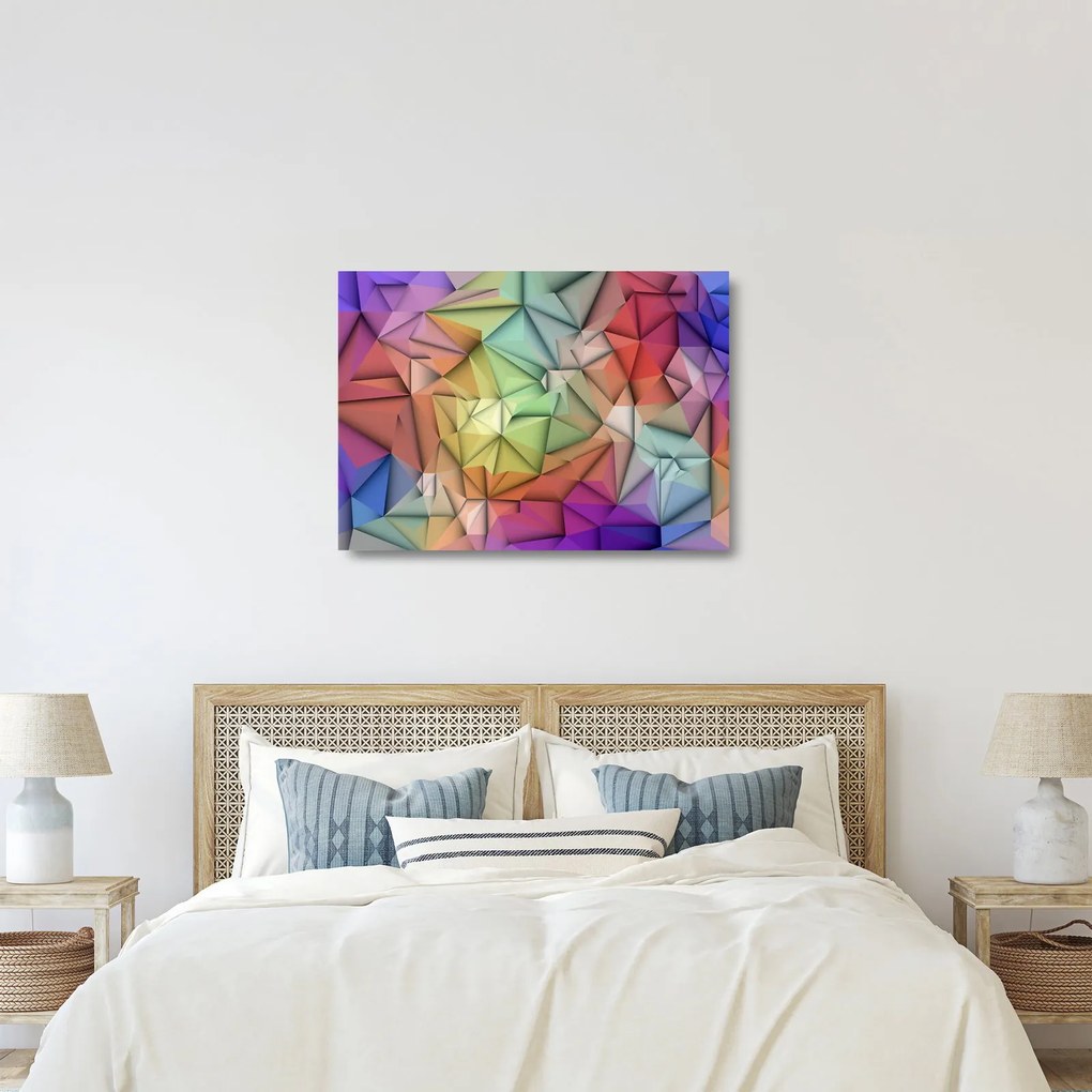Obraz na szkle - Abstrakcja wielokątna (70x50 cm)