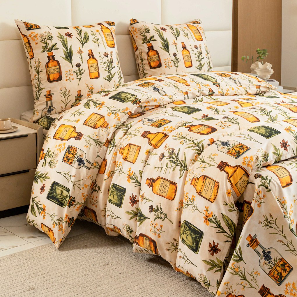 PrzytulneMieszkanie.pl PrzytulneMieszkanie.pl Pościel z mikrofibry APOTHECARY kremowe Rozmiar pościeli: 70 x 90 cm | 140 x 200 cm