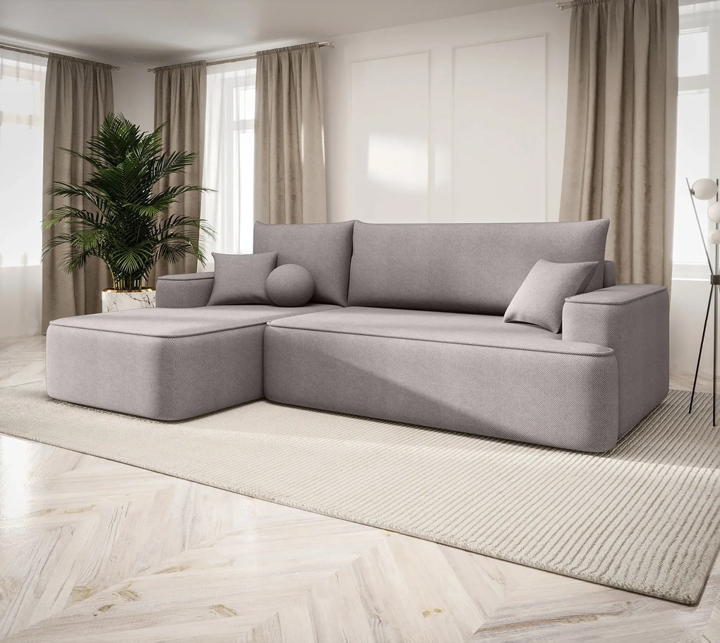 Szary narożnik rozkładany z pojemnikiem F2-M09