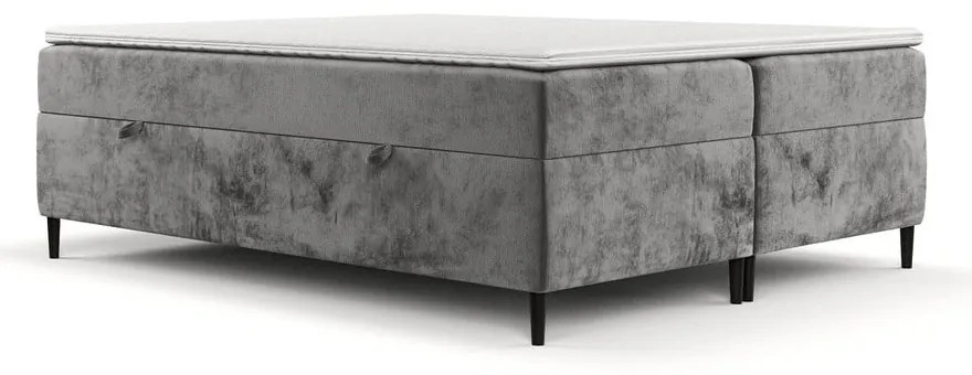 Ciemnoszare łóżko boxspring ze schowkiem 160x200 cm Araya – Maison de Rêve