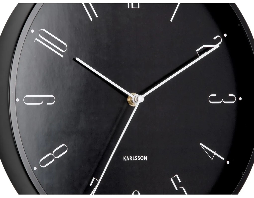 Karlsson 5988BK designerski zegar ścienny czarny, średnica 30 cm