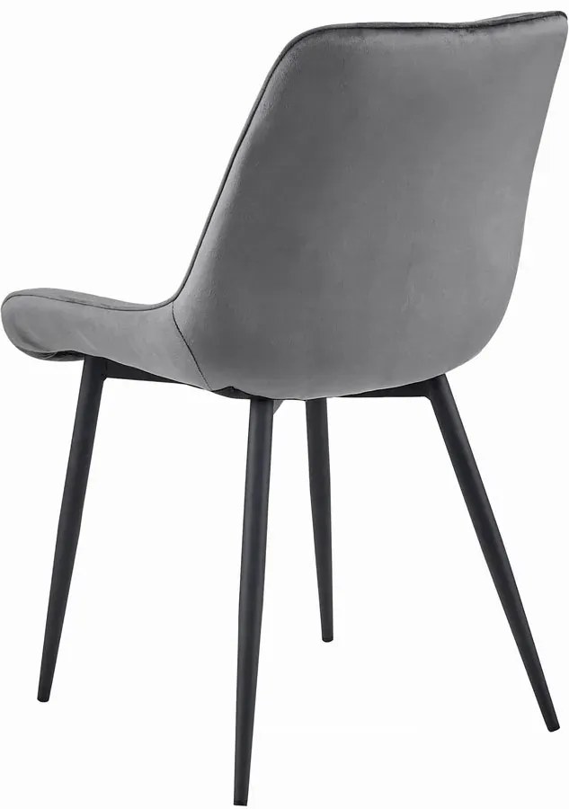 Ciemnoszare welurowe krzesło metalowe P2-Z59