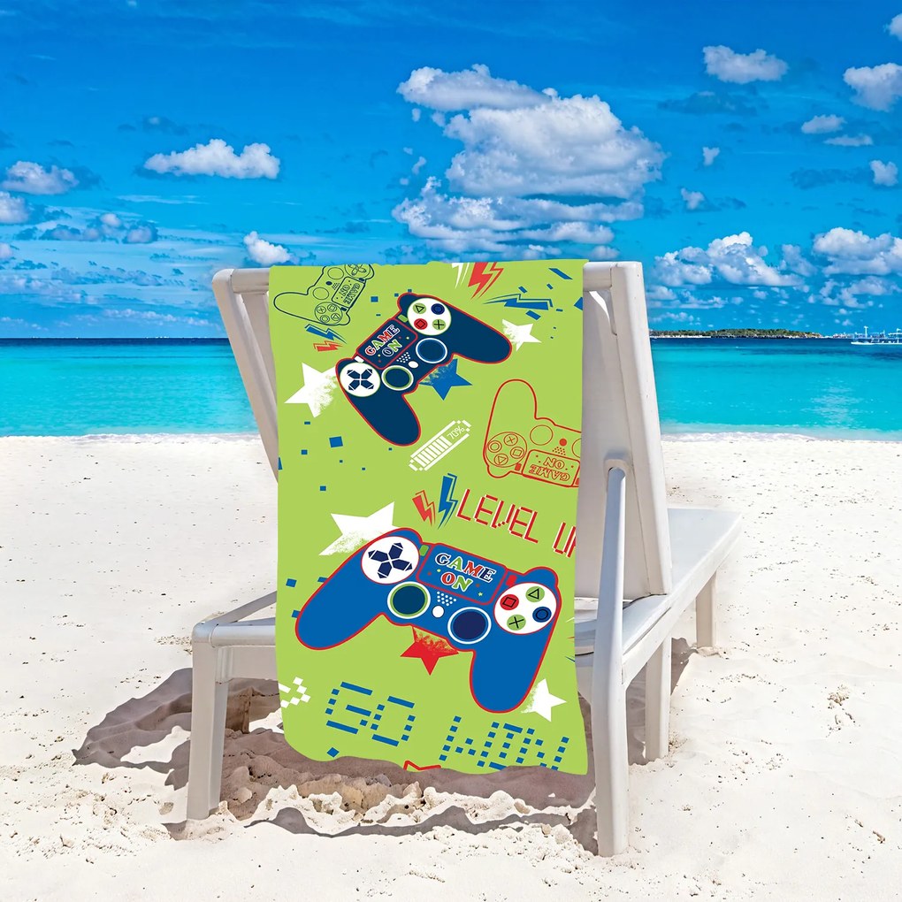 Ręcznik plażowy GO WIN 100x180 cm zielony, 100% mikrofibra