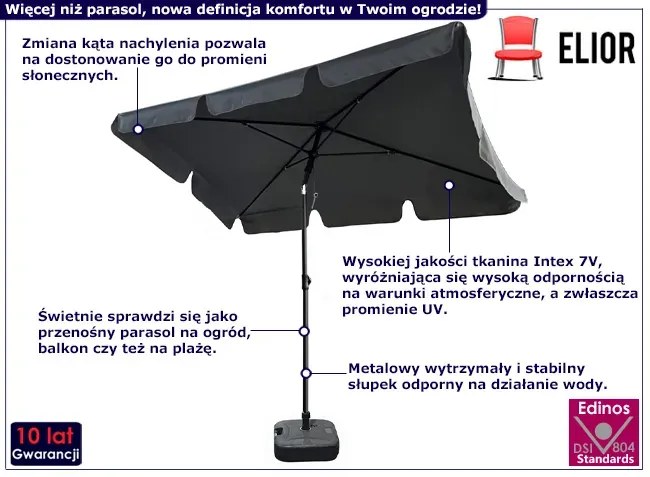 Ciemnoszary Parasol Tarasowy E9-A86