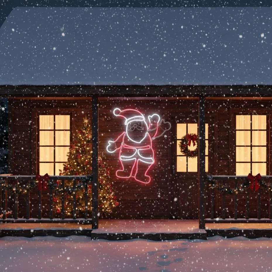 Dekoracja świąteczna LED, Mikołaj, 55 x 61 cm