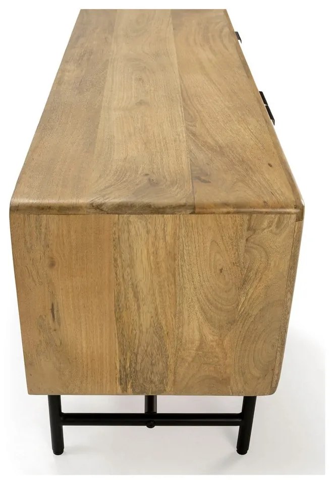 Szafka pod TV z litego drewna mango w naturalnym kolorze 145x50x40 cm Mundra – MOME