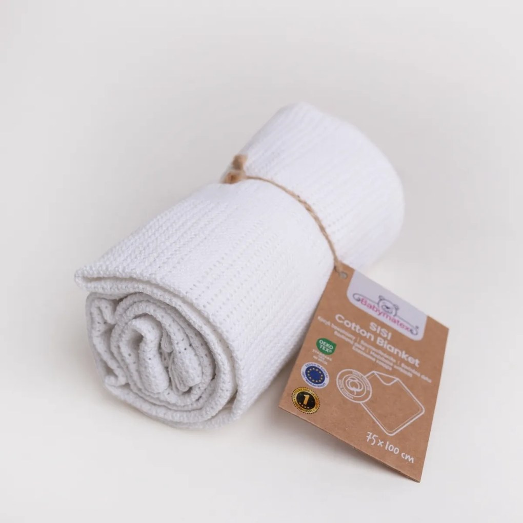 Babymatex Koc dziecięcy Sisi biały, 75 x 100 cm