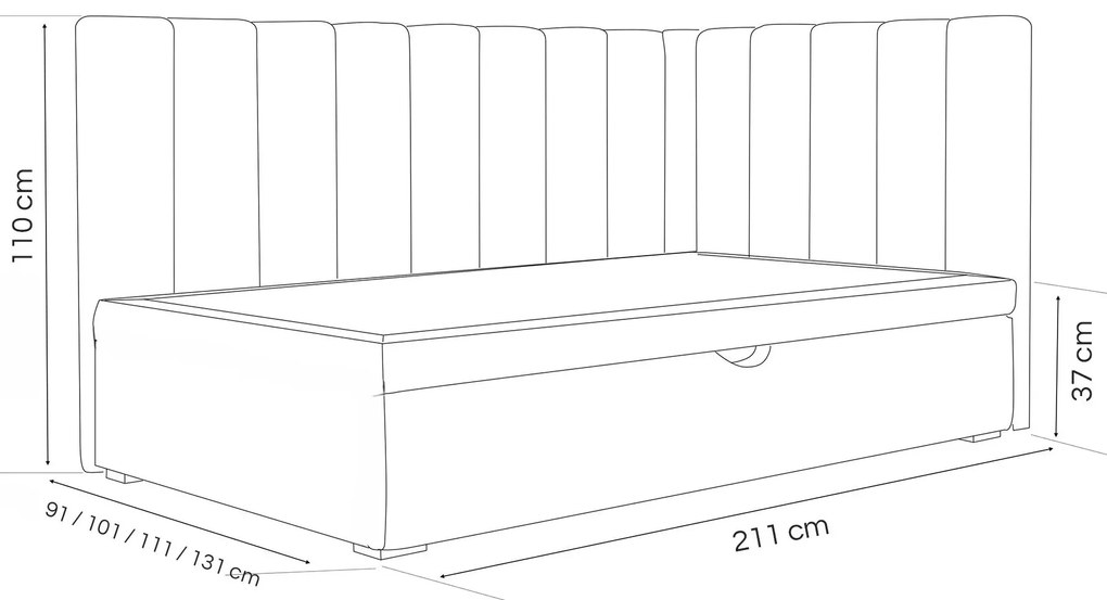 Łóżko dziecięco-młodzieżowe CHASE - 80x200