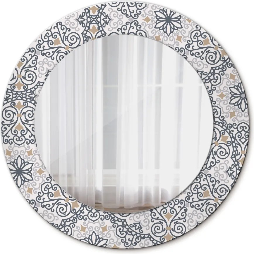 Lustro dekoracyjne okrągłe Geometryczne ornamenty