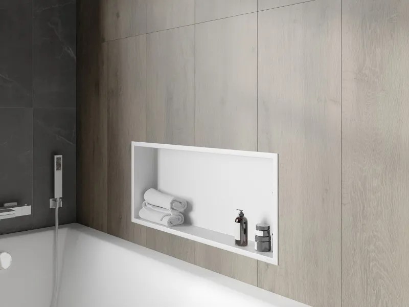 Mexen X-Wall-R półka wnękowa z kołnierzem 75 x 30 cm, biała - 1920753010