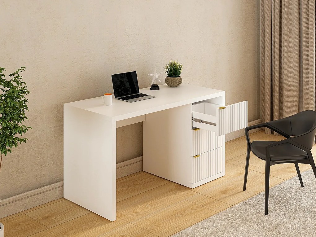Biurko z 3 szufladami - Biały - MABELI marki Pascal Morabito