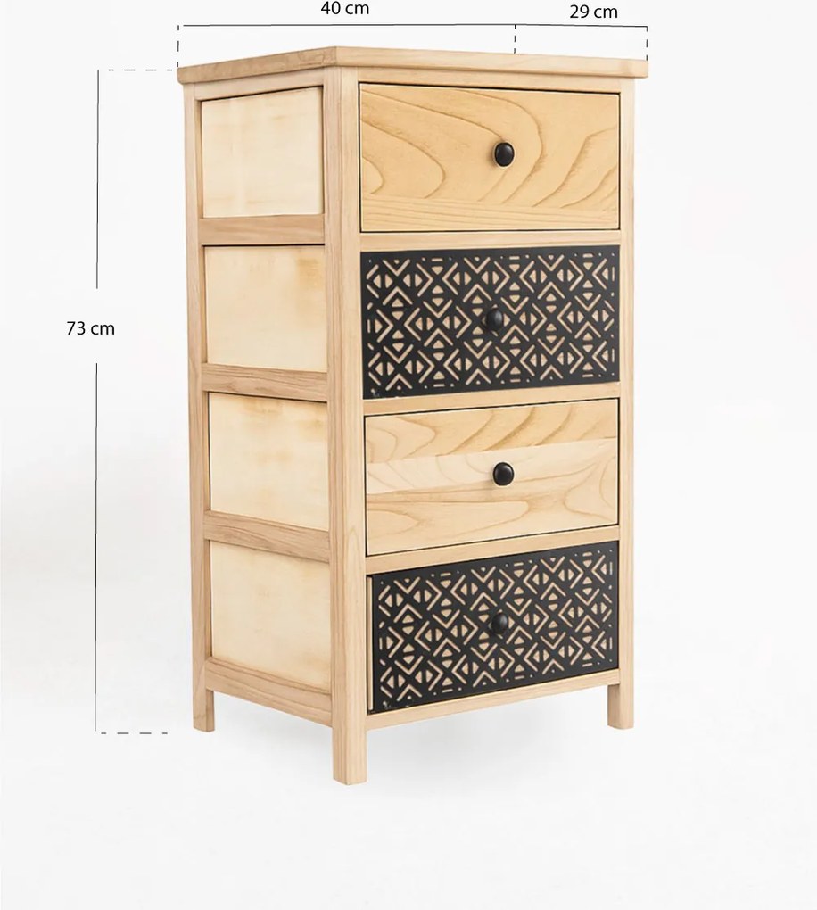 Szeroka komoda Tiladon z 4 szufladami