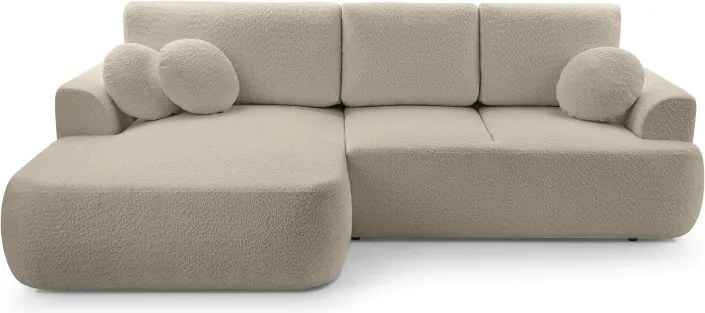 Narożnik VELO wolnostojący układ L strona Lewa z funkcją spania w tkaninie Coral 50