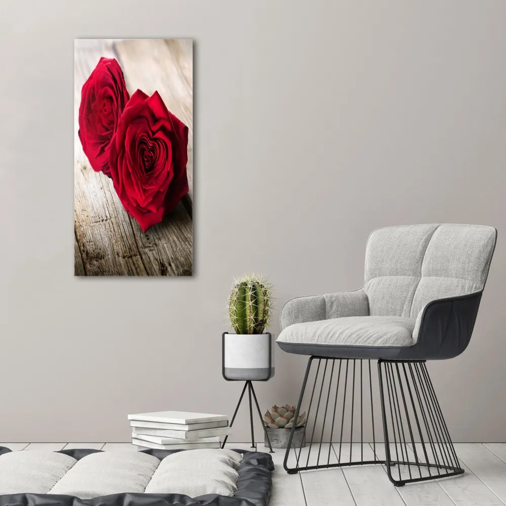 Obraz zdjęcie szkło akryl pionowy Czerwone róże