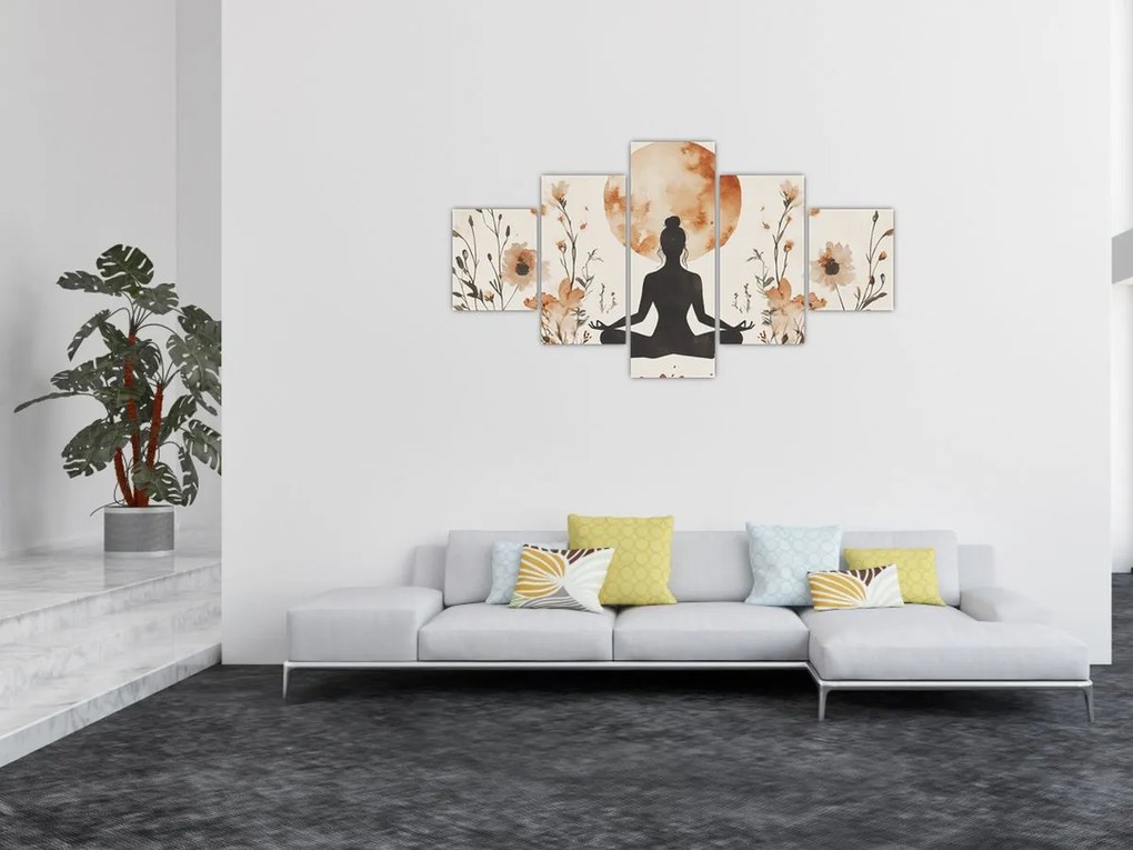 Obraz - Pomarańczowa joga (125x70 cm)