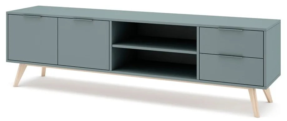 Szarozielona szafka pod TV 180x53x40 cm Pisco – Marckeric