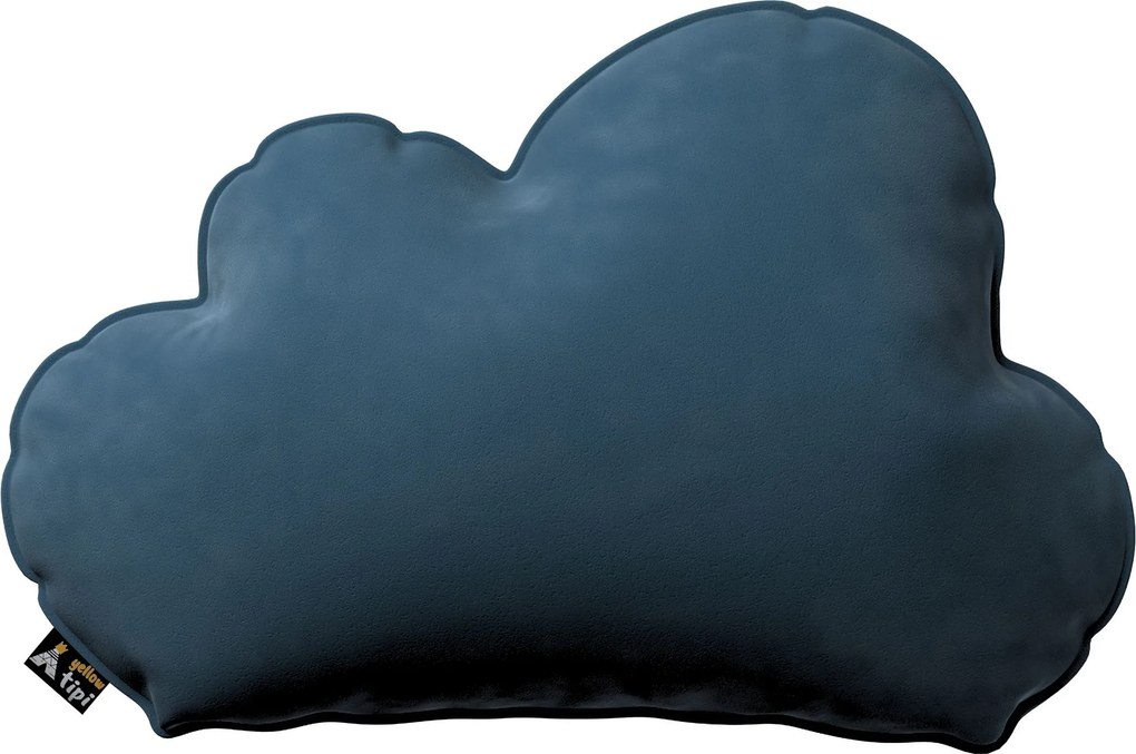 Poduszka Soft Cloud kolor niebieski tkanina połyskliwa, welwetowa