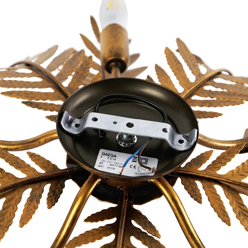 Lampa sufitowa w stylu vintage Smart Gold 70 cm z 5 WiFi B35 - Botanica