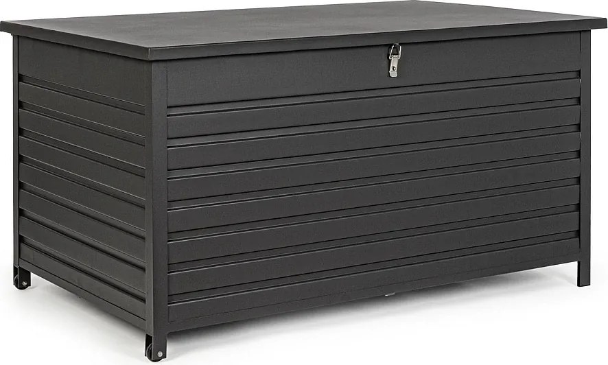 Skrzynia ogrodowa z antracytowego aluminium, z kółkami - BURGOS