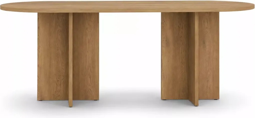 Stół Sevil 204x90 cm owalny – nowoczesny stół do jadalni 6-8 osób, blat laminowany, kolory dąb orzech
