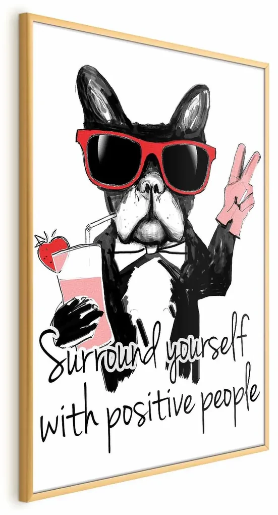 Plakat Advice 21x30 cm z ramą złotą bez marginesu ARTGEIST B