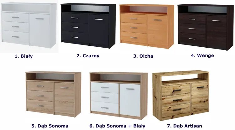 Klasyczna komoda z szufladami dąb artisan T5-L33