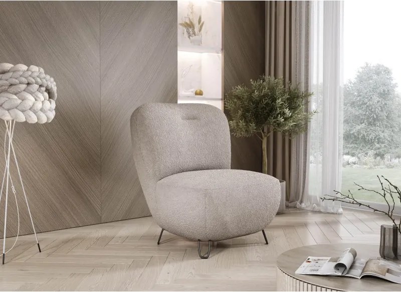 Fotel LUIS skandynawski wolnostojący na metalowych nogach w tkaninie ANTHOLOGY 06