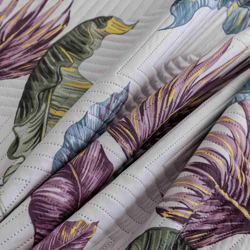 Narzuta na łóżko TROPIC biały / różowy Rozmiar: 220 x 240 cm