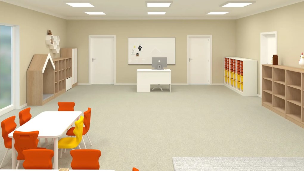 Stół do szkoły Smart prostokątny 120x70 cm, rozmiar 4-6, blat biały / nogi szare